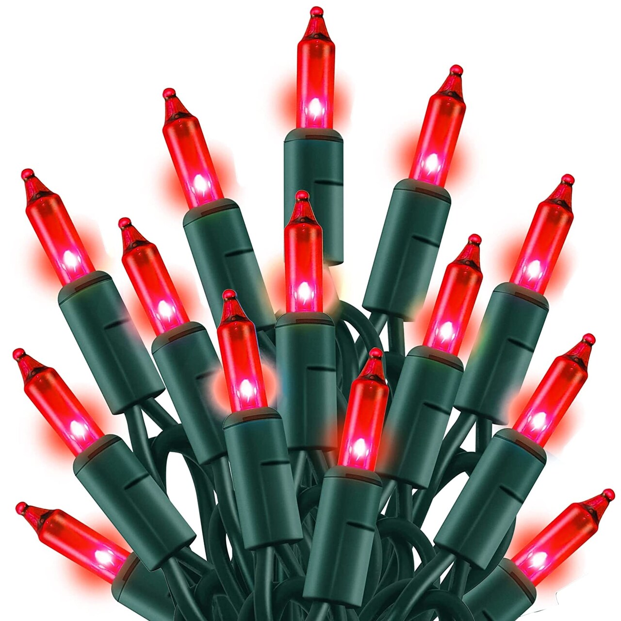 Red Christmas Lights, 20FT 100 Count Incandescent Christmas Mini Tree String Lights, Waterproof Christmas Decorations for Outdoor Indoor Xmas Patio Home Party Garden Yard Decor